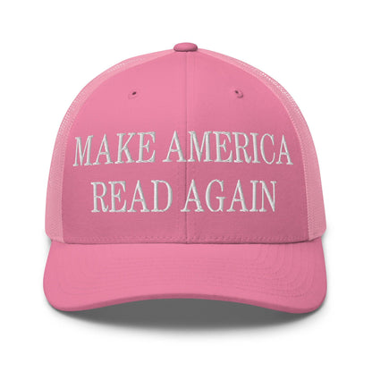 Make America Read Again Embroidered Mesh Trucker Hat Pink