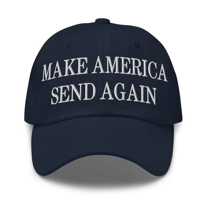 Make America Send Again Embroidered Dad Hat Navy