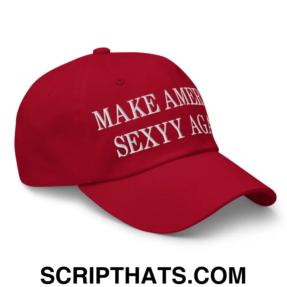 Make America Sexyy Again Embroidered Dad Hat Cranberry