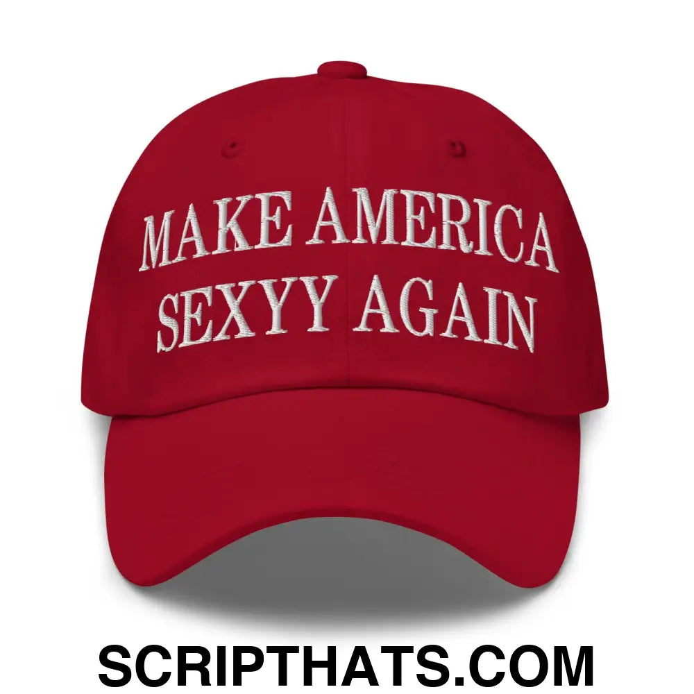 Make America Sexyy Again Embroidered Dad Hat Cranberry