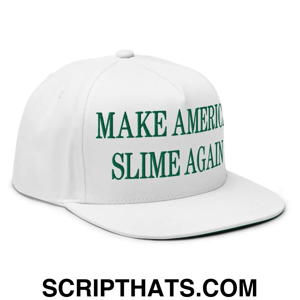 Make America Slime Again Embroidered 5 Panel Flat Bill Brim Snapback Hat Default Title