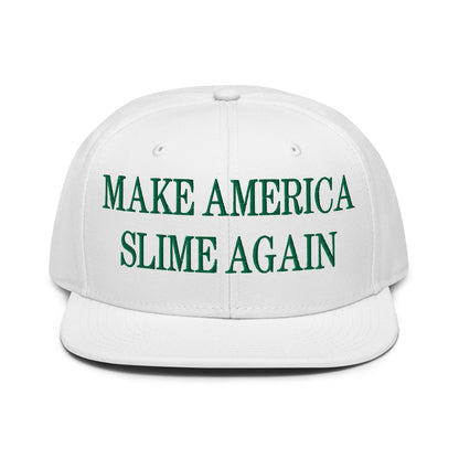 Make America Slime Again Embroidered Flat Brim Bill Snapback Hat Default Title