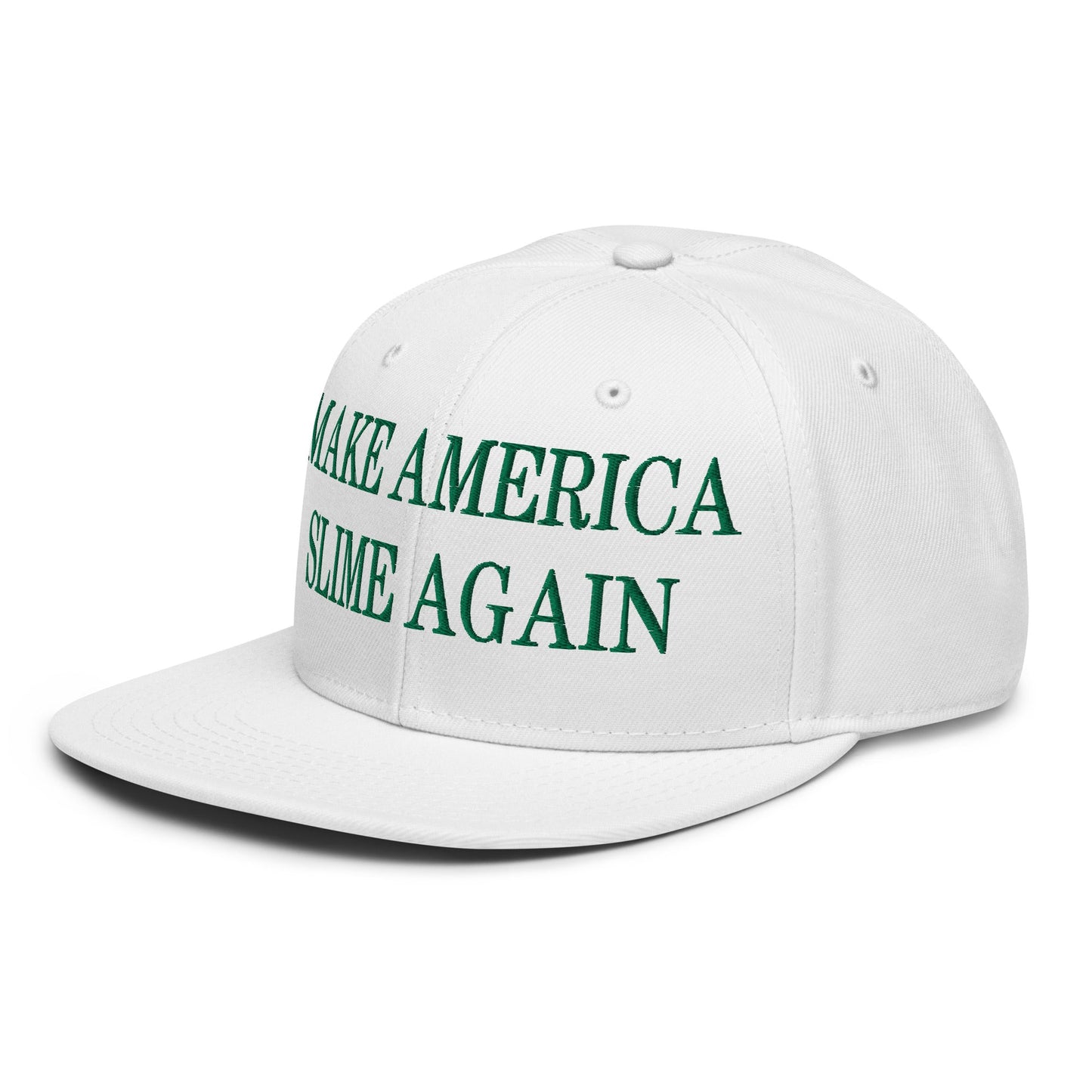 Make America Slime Again Embroidered Flat Brim Bill Snapback Hat Default Title