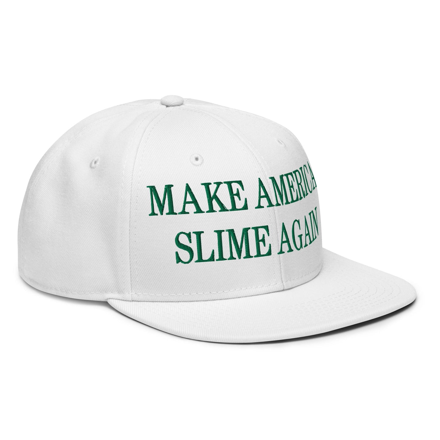 Make America Slime Again Embroidered Flat Brim Bill Snapback Hat Default Title