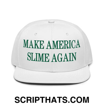 Make America Slime Again Embroidered Flat Brim Bill Snapback Hat Default Title