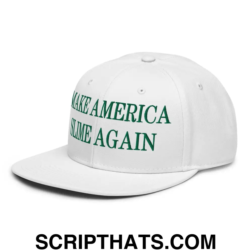 Make America Slime Again Embroidered Flat Brim Bill Snapback Hat Default Title