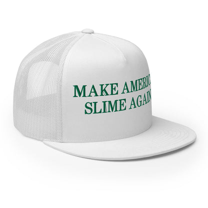 Make America Slime Again Flat Bill Trucker Hat White