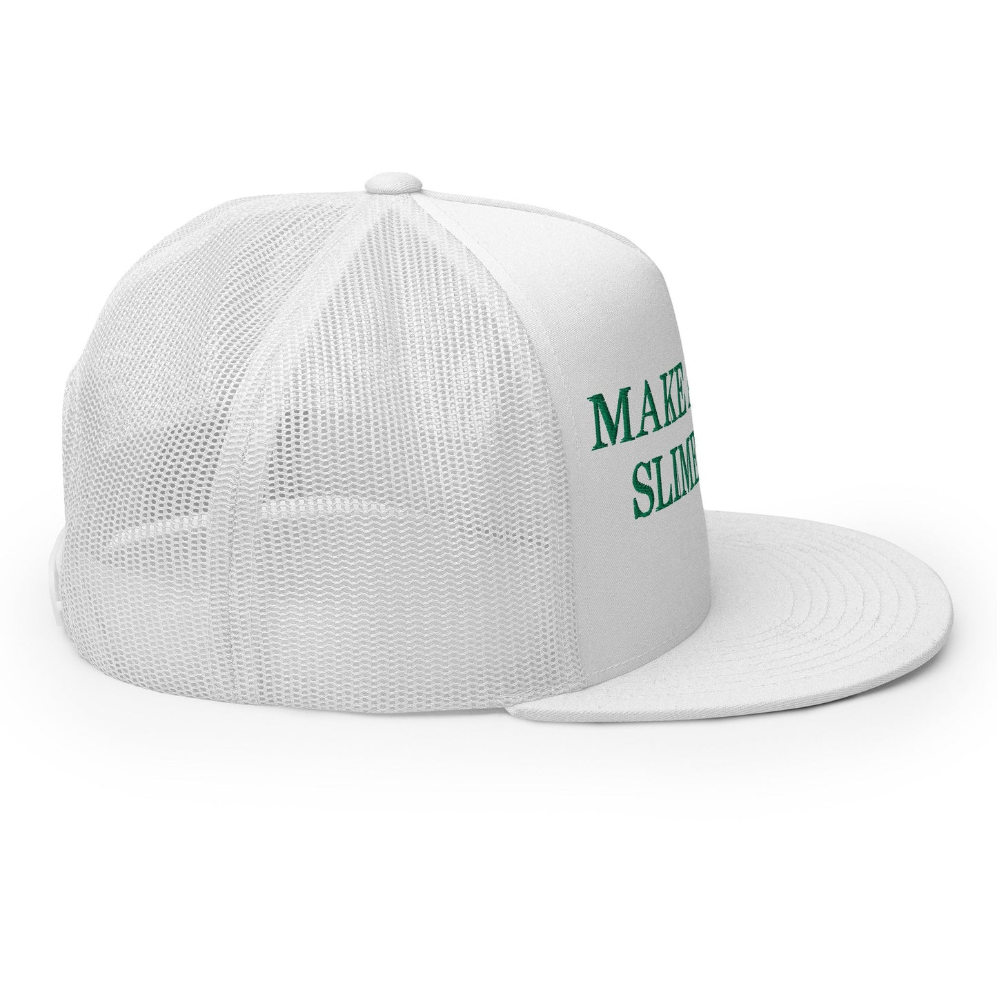 Make America Slime Again Flat Bill Trucker Hat White