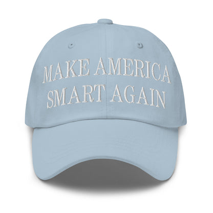 Make America Smart Again Embroidered Dad Hat Light Blue