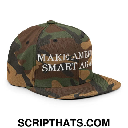 Make America Smart Again Snapback Hat Green Camo