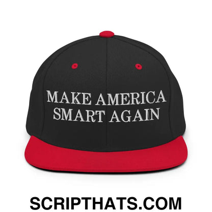 Make America Smart Again Snapback Hat Black Red