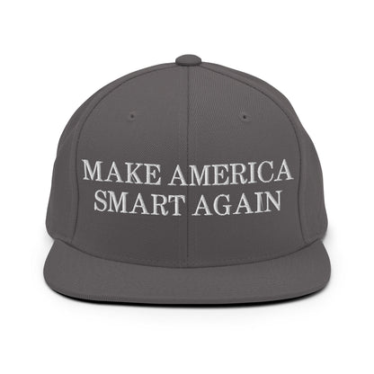 Make America Smart Again Snapback Hat Dark Grey