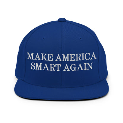 Make America Smart Again Snapback Hat Royal Blue