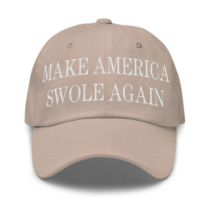 Make America Swole Again Embroidered Dad Hat Stone