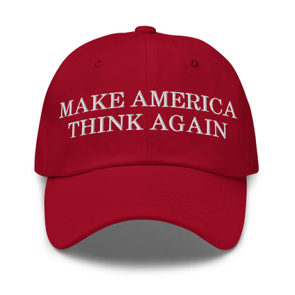 Make America Think Again Dad Hat Cranberry