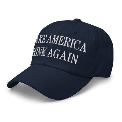 Make America Think Again Embroidered Dad Hat Navy