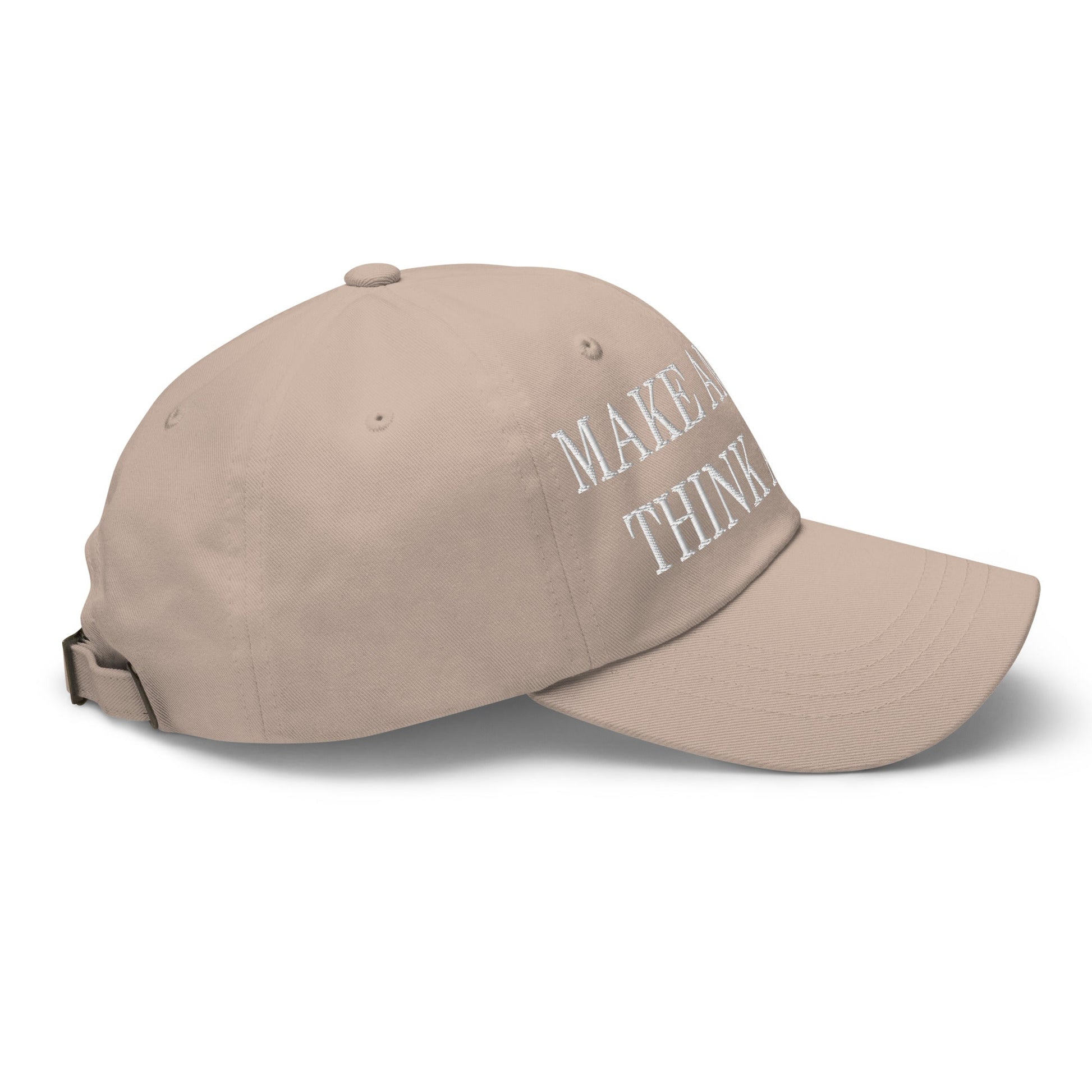 Make America Think Again Embroidered Dad Hat Stone