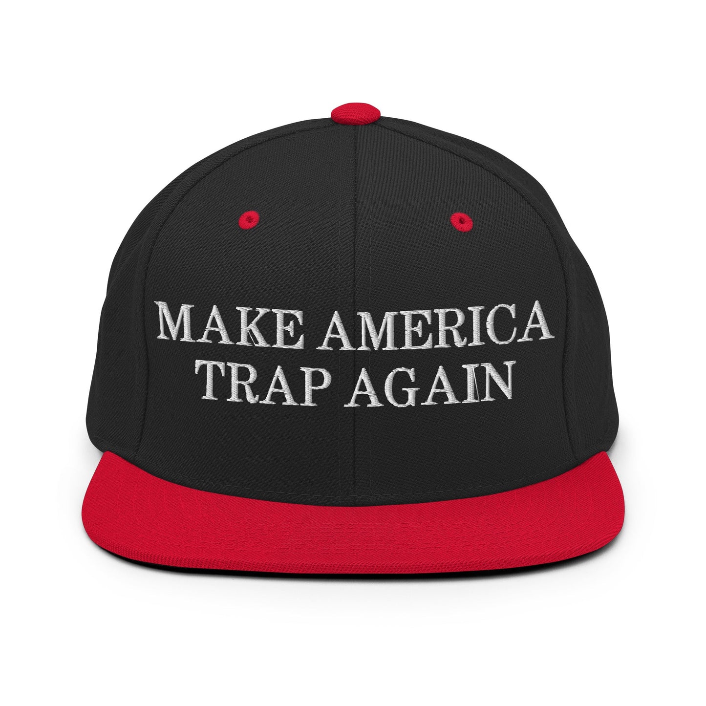 Make America Trap Again Snapback Hat Black Red