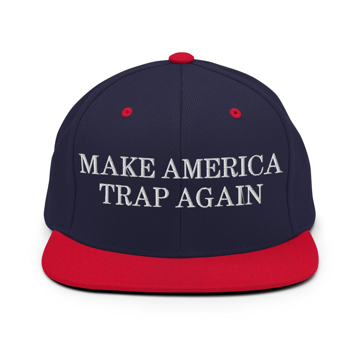 Make America Trap Again Snapback Hat Navy Red