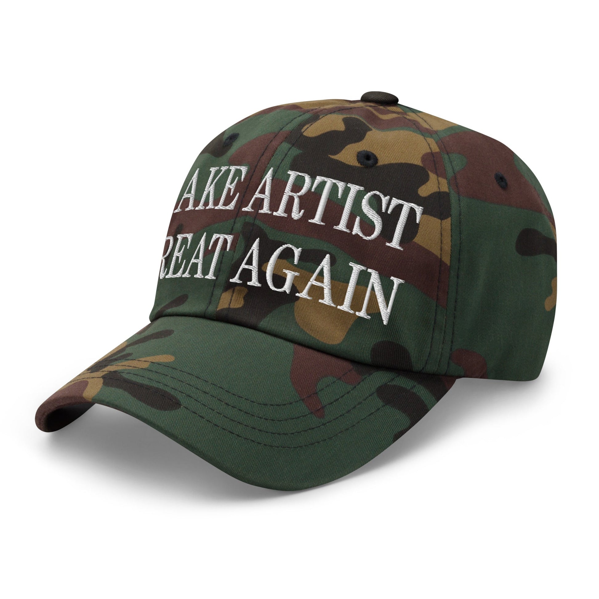 Make Artist Great Again Embroidered Dad Hat Green Camo