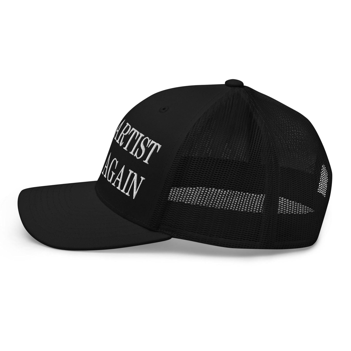 Make Artist Great Again Embroidered Mesh Trucker Hat Black