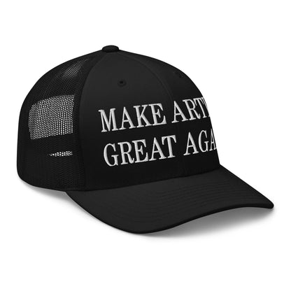 Make Artist Great Again Embroidered Mesh Trucker Hat Black