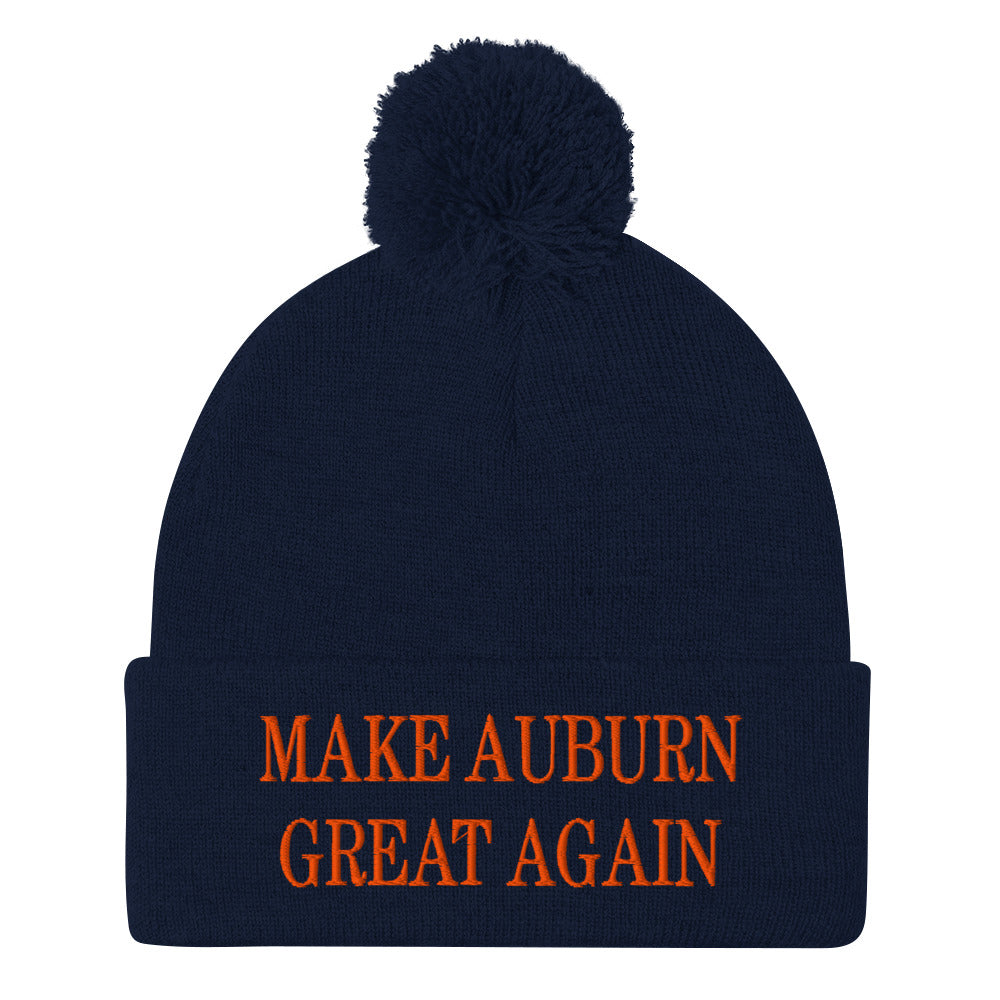 Make Auburn Great Again Embroidered Knit Pom Pom Beanie Default Title