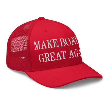 Make Boating Great Again Embroidered Mesh Trucker Hat Red