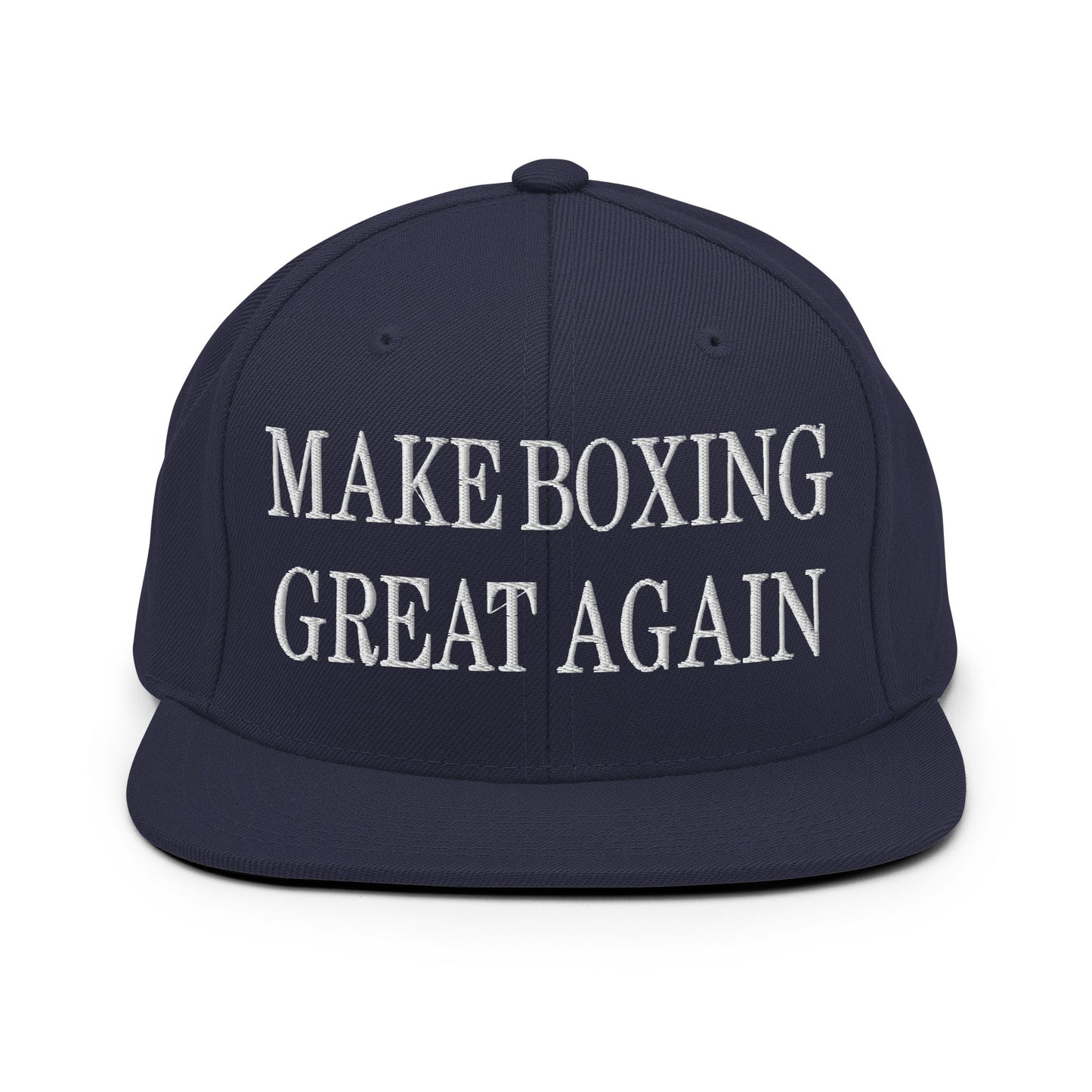 Make Boxing Great Again Embroidered Flat Bill Brim Snapback Hat Navy