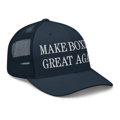 Make Boxing Great Again Embroidered Mesh Trucker Hat Navy