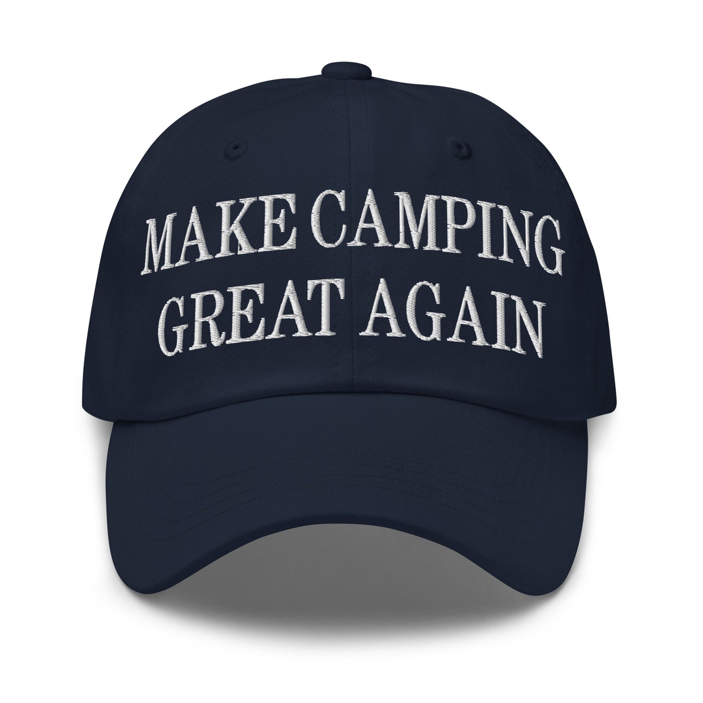 Make Camping Great Again Embroidered Dad Hat Navy