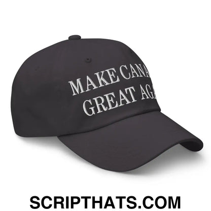 Make Canada Great Again Embroidered Dad Hat Dark Grey