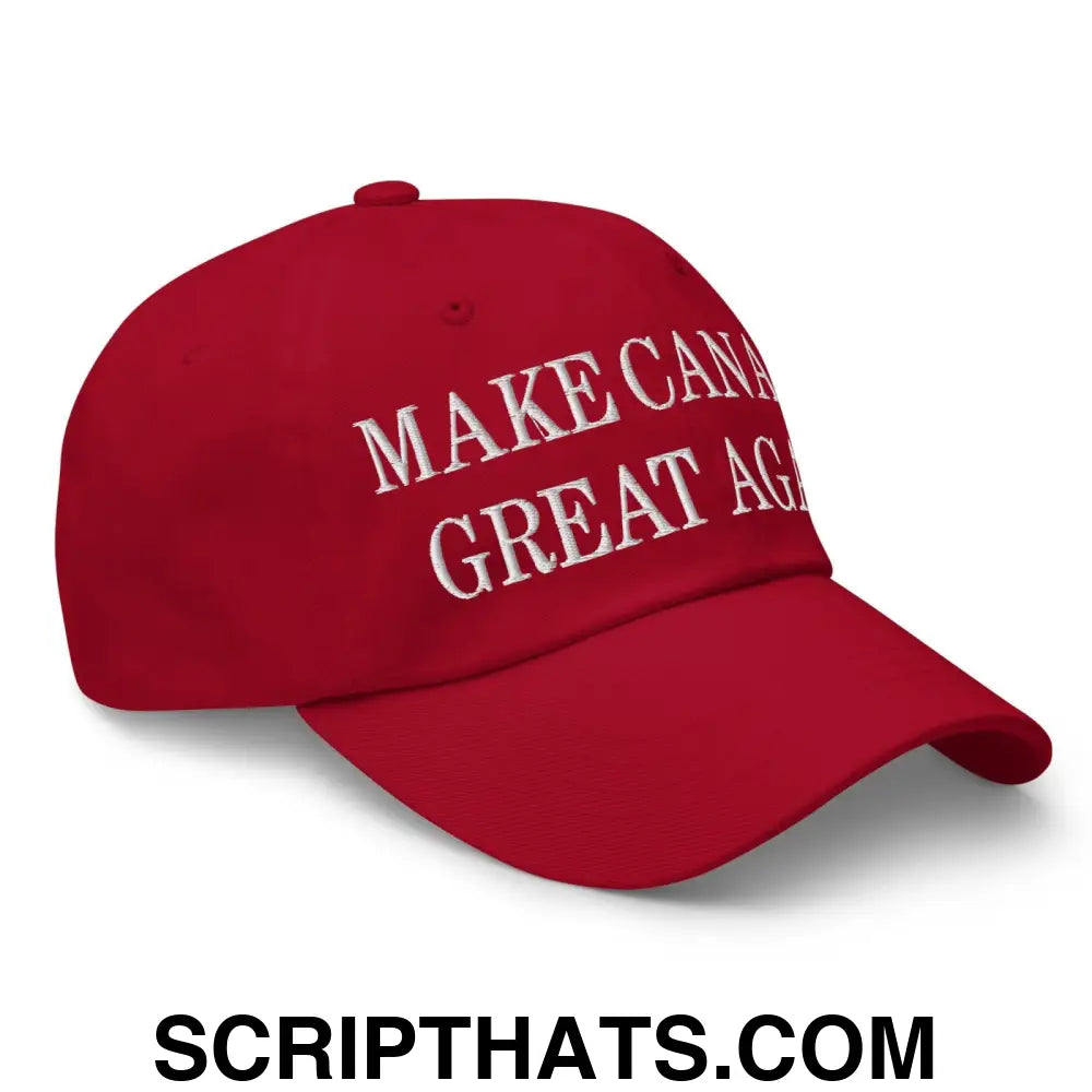 Make Canada Great Again Embroidered Dad Hat Cranberry