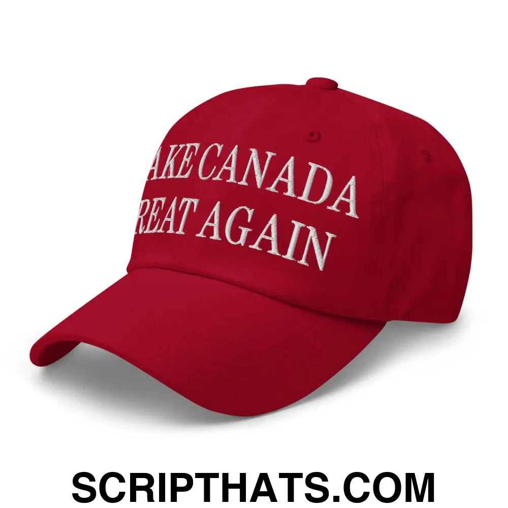 Make Canada Great Again Embroidered Dad Hat Cranberry