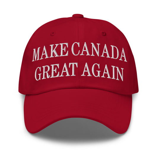 Make Canada Great Again Embroidered Dad Hat Cranberry