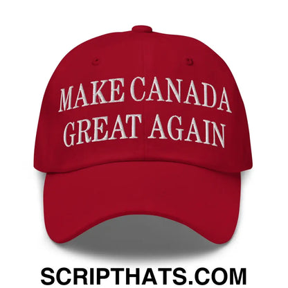 Make Canada Great Again Embroidered Dad Hat Cranberry