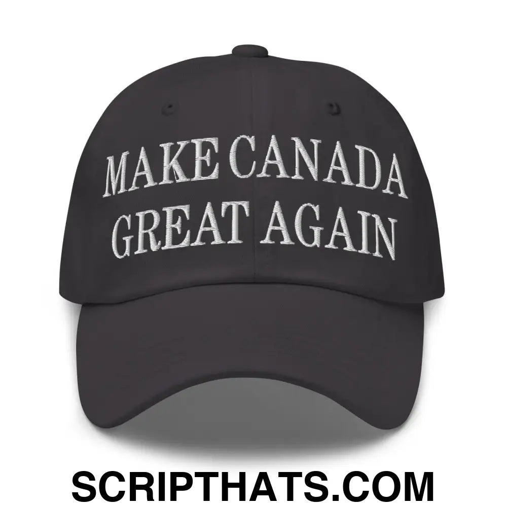 Make Canada Great Again Embroidered Dad Hat Dark Grey