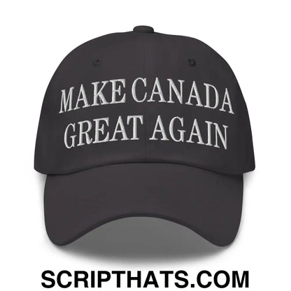 Make Canada Great Again Embroidered Dad Hat Dark Grey