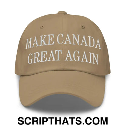 Make Canada Great Again Embroidered Dad Hat Khaki