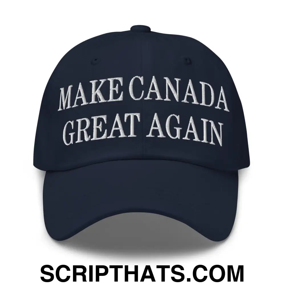 Make Canada Great Again Embroidered Dad Hat Navy