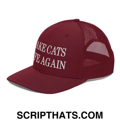 Make Cats Safe Again Embroidered Classic Mesh Trucker Hat Cardinal