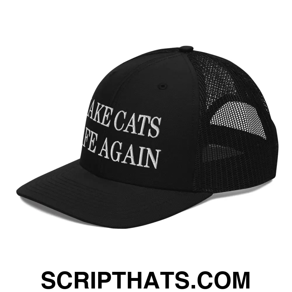 Make Cats Safe Again Embroidered Classic Mesh Trucker Hat Black