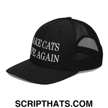 Make Cats Safe Again Embroidered Classic Mesh Trucker Hat Black