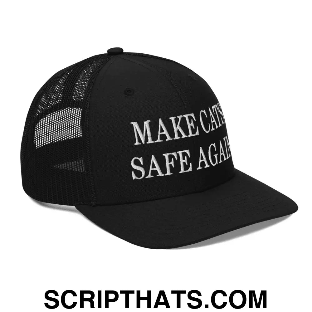 Make Cats Safe Again Embroidered Classic Mesh Trucker Hat Black