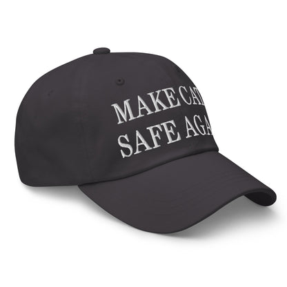 Make Cats Safe Again Embroidered Dad Hat Dark Grey