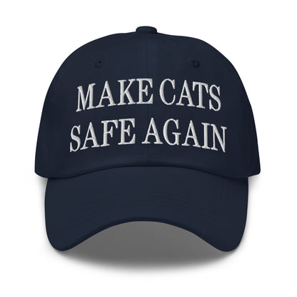 Make Cats Safe Again Embroidered Dad Hat Navy