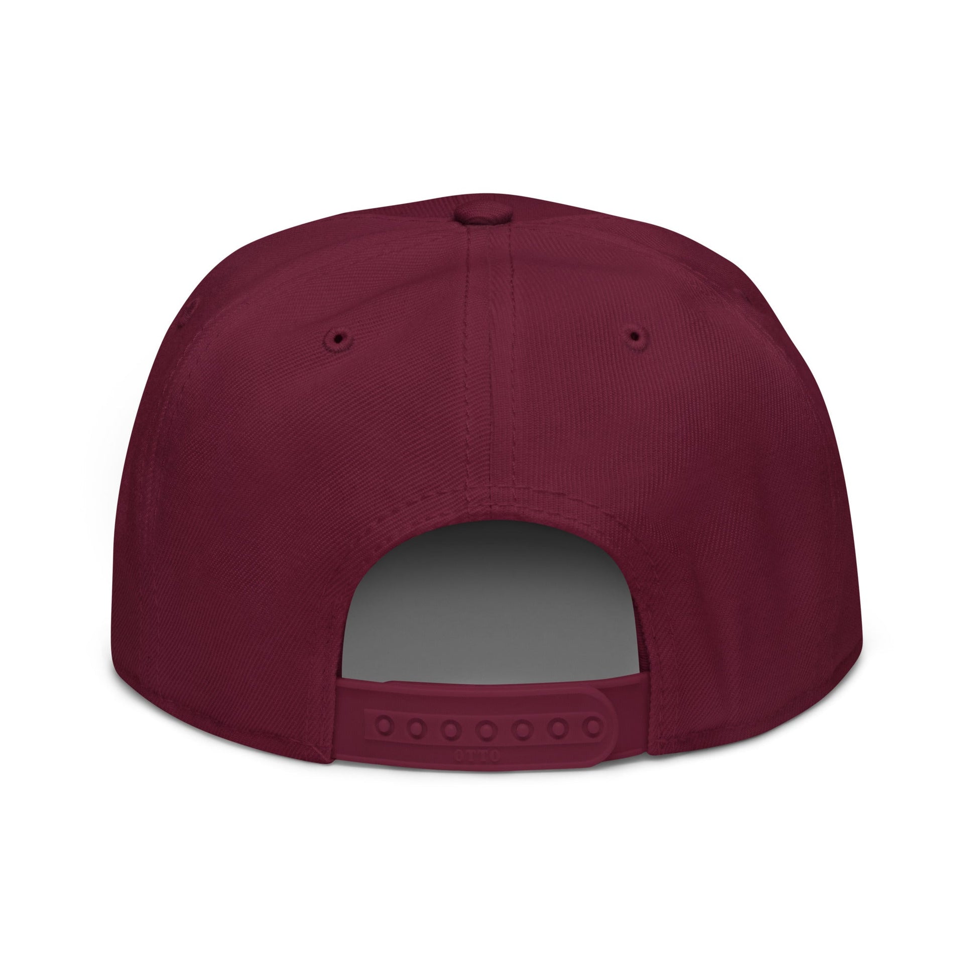 Make Cats Safe Again Embroidered Flat Brim Bill Snapback Hat Burgundy maroon