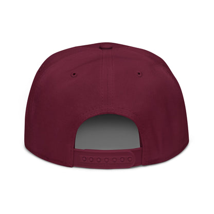 Make Cats Safe Again Embroidered Flat Brim Bill Snapback Hat Burgundy maroon