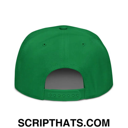 Make Cats Safe Again Embroidered Flat Brim Bill Snapback Hat Kelly Green