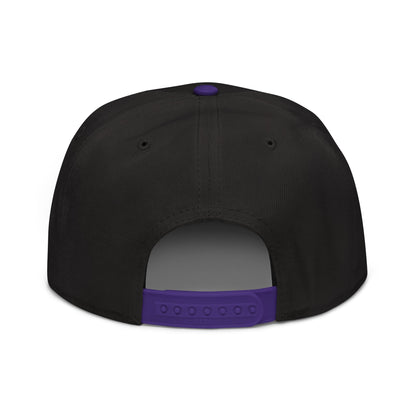 Make Cats Safe Again Embroidered Flat Brim Bill Snapback Hat Purple Black Black